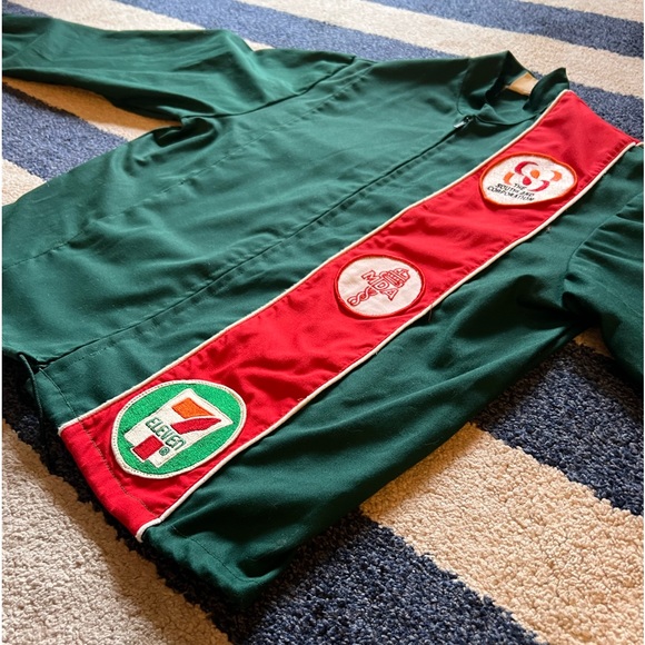 RARE Vintage 70s 80s 7 Eleven 11 Store Employee Crew Uniform Jacket Green - Picture 6 of 15